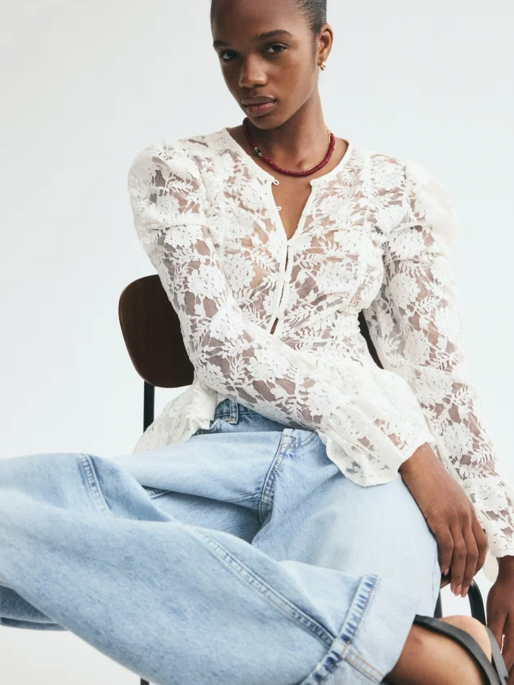 H&M blouse lace
